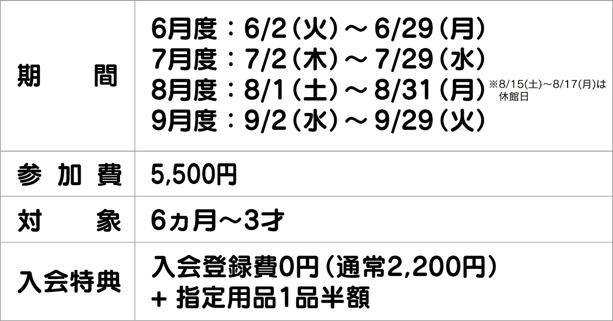 フィットネス・ベビー1ヶ月体験